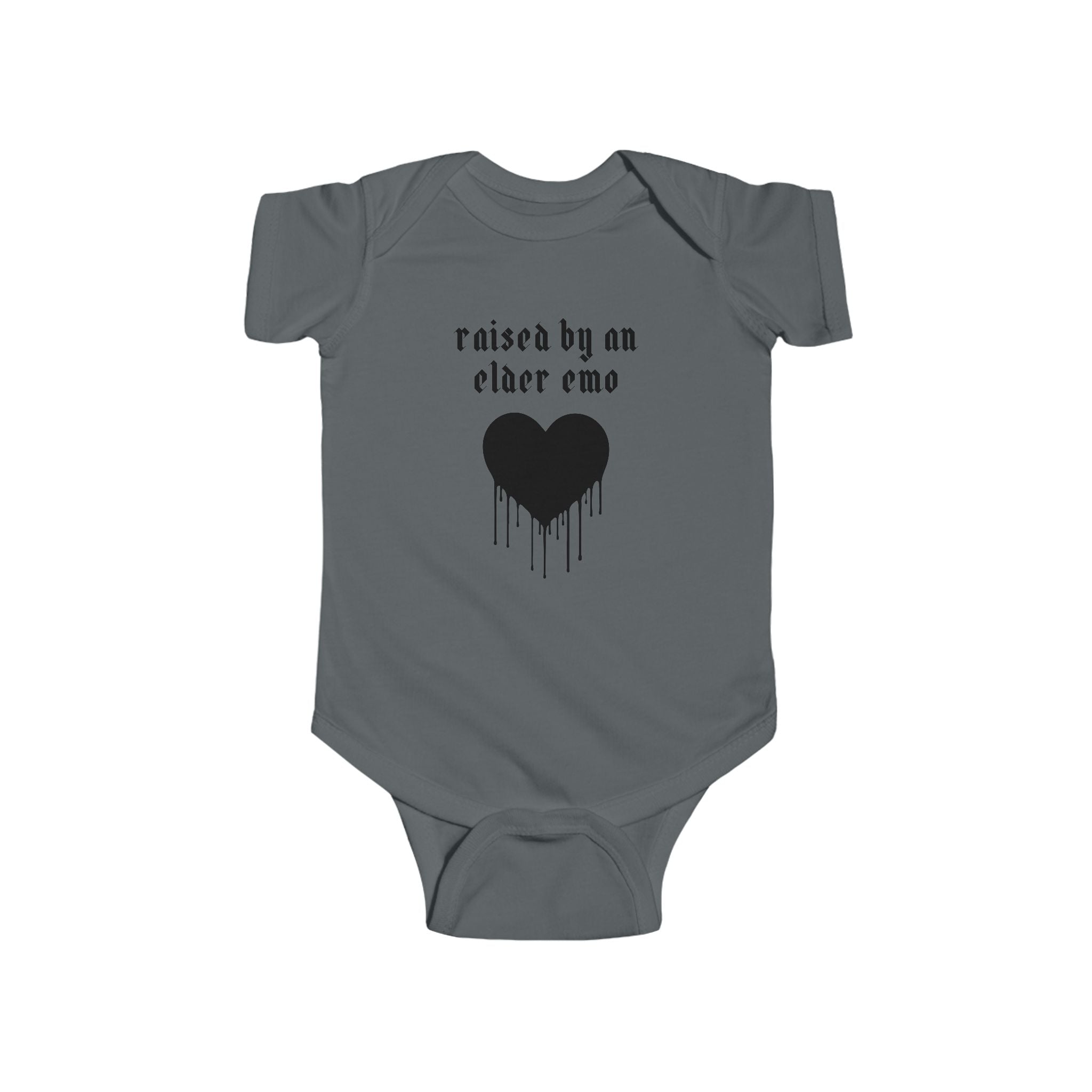 "Raised by an Elder Emo" Baby Onesie