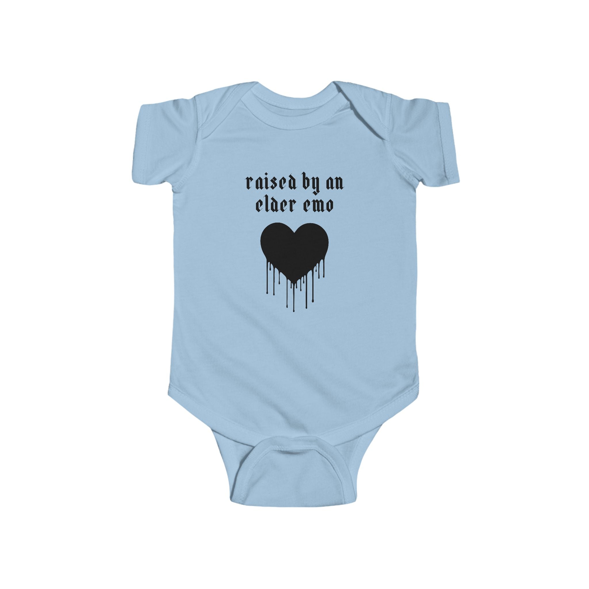 "Raised by an Elder Emo" Baby Onesie