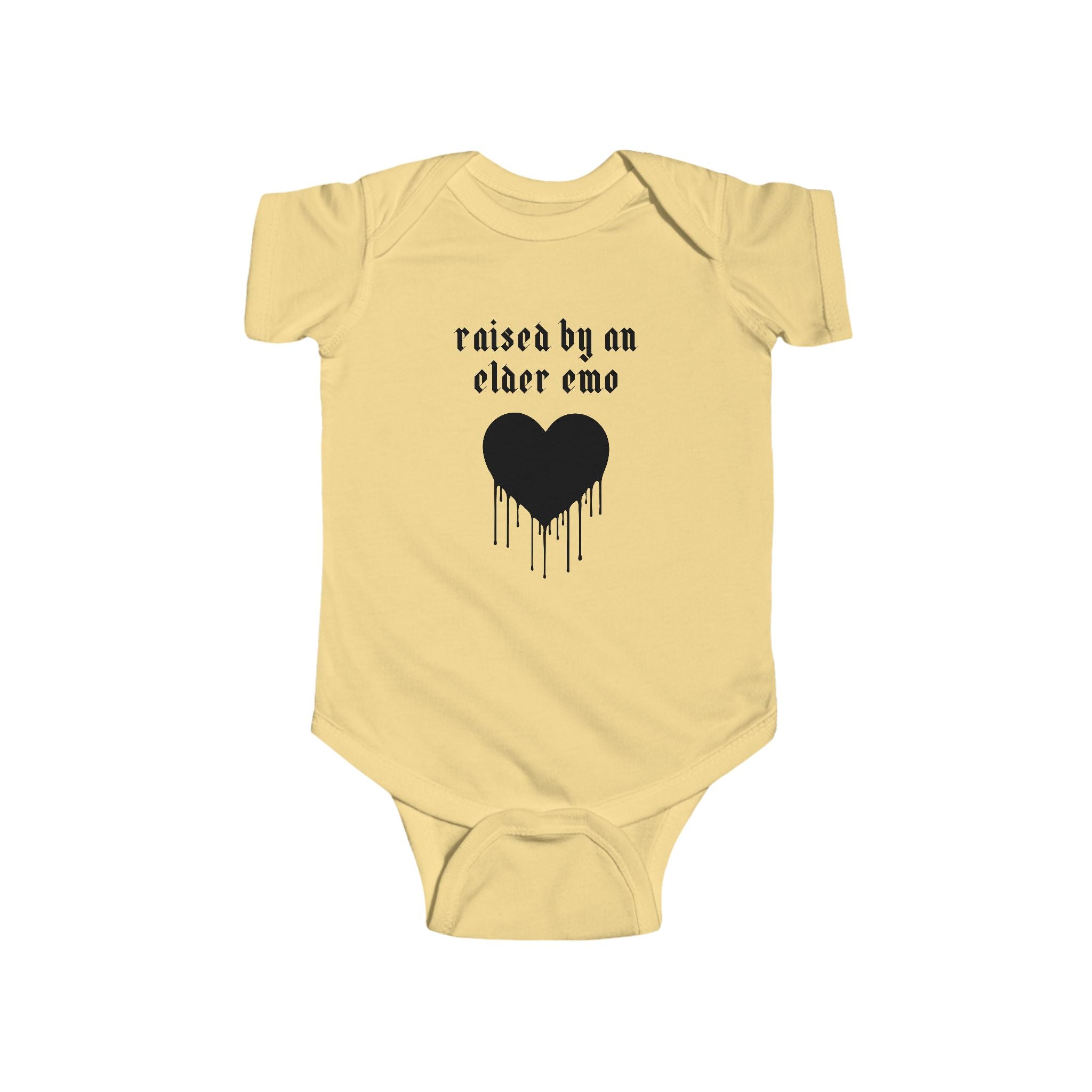 "Raised by an Elder Emo" Baby Onesie