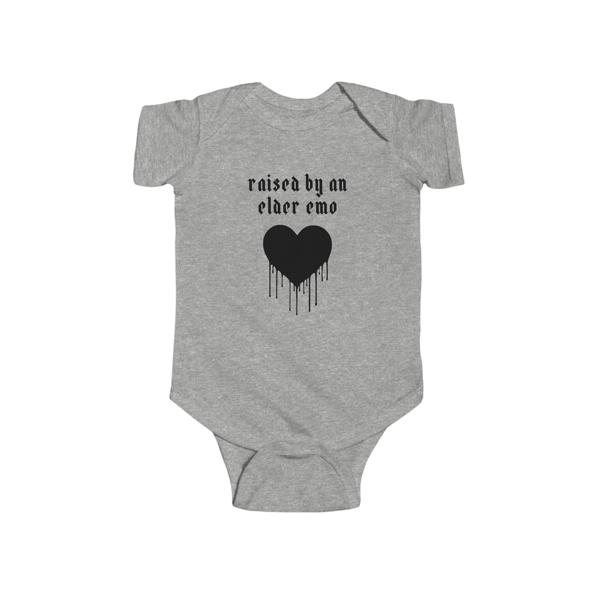 "Raised by an Elder Emo" Baby Onesie