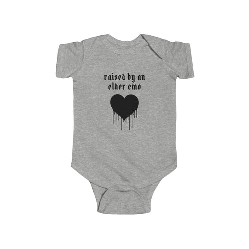 "Raised by an Elder Emo" Baby Onesie