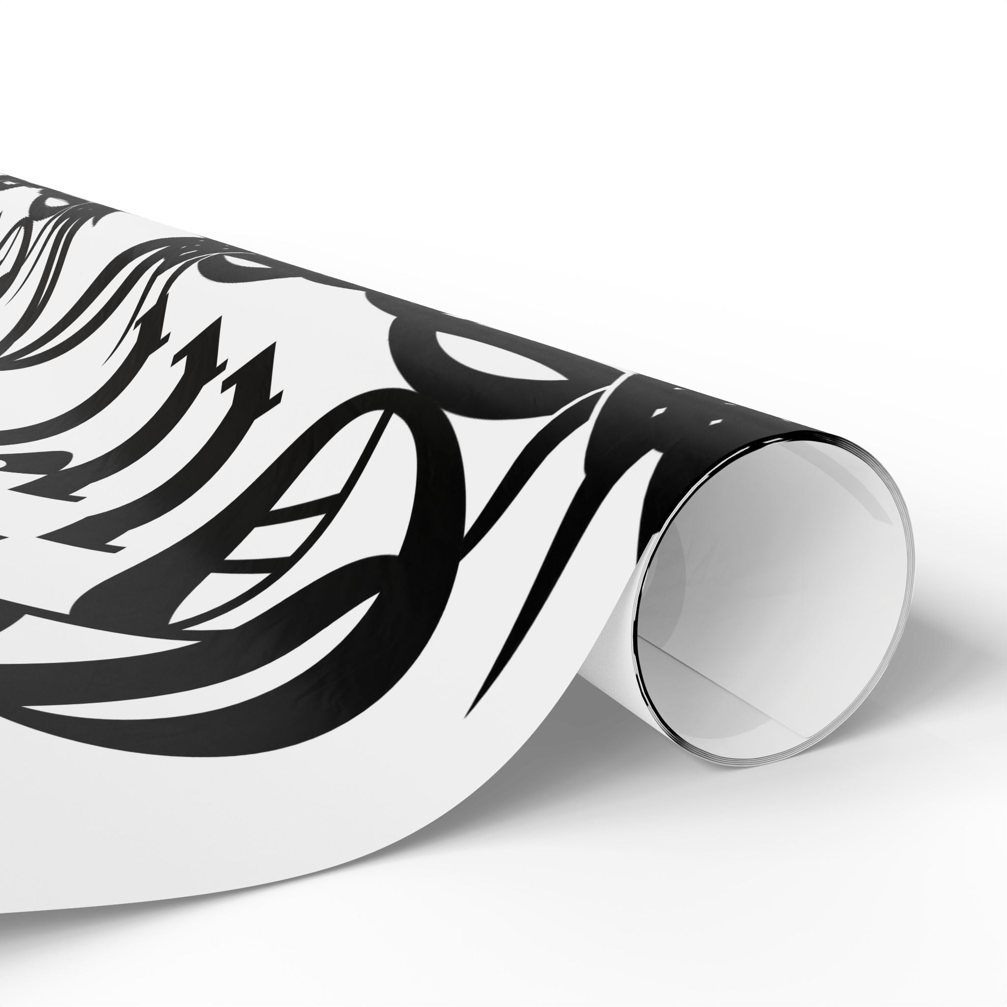 Gothic 'Dead Girl' Pattern Wrapping Paper Roll — Black & White Alternative Gift Wrap