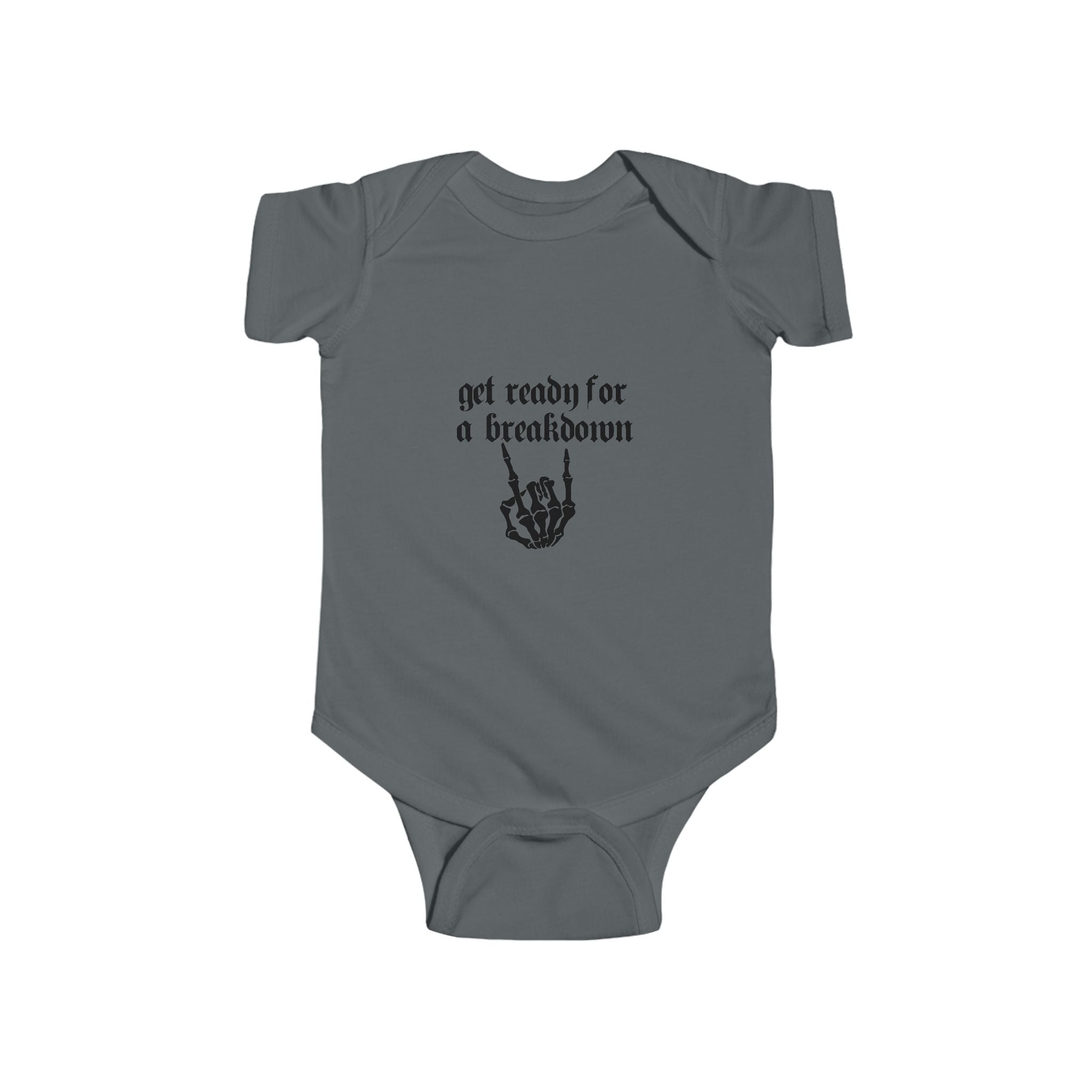 "Get Ready for a Breakdown" - Gothic Skeleton Baby Onesie