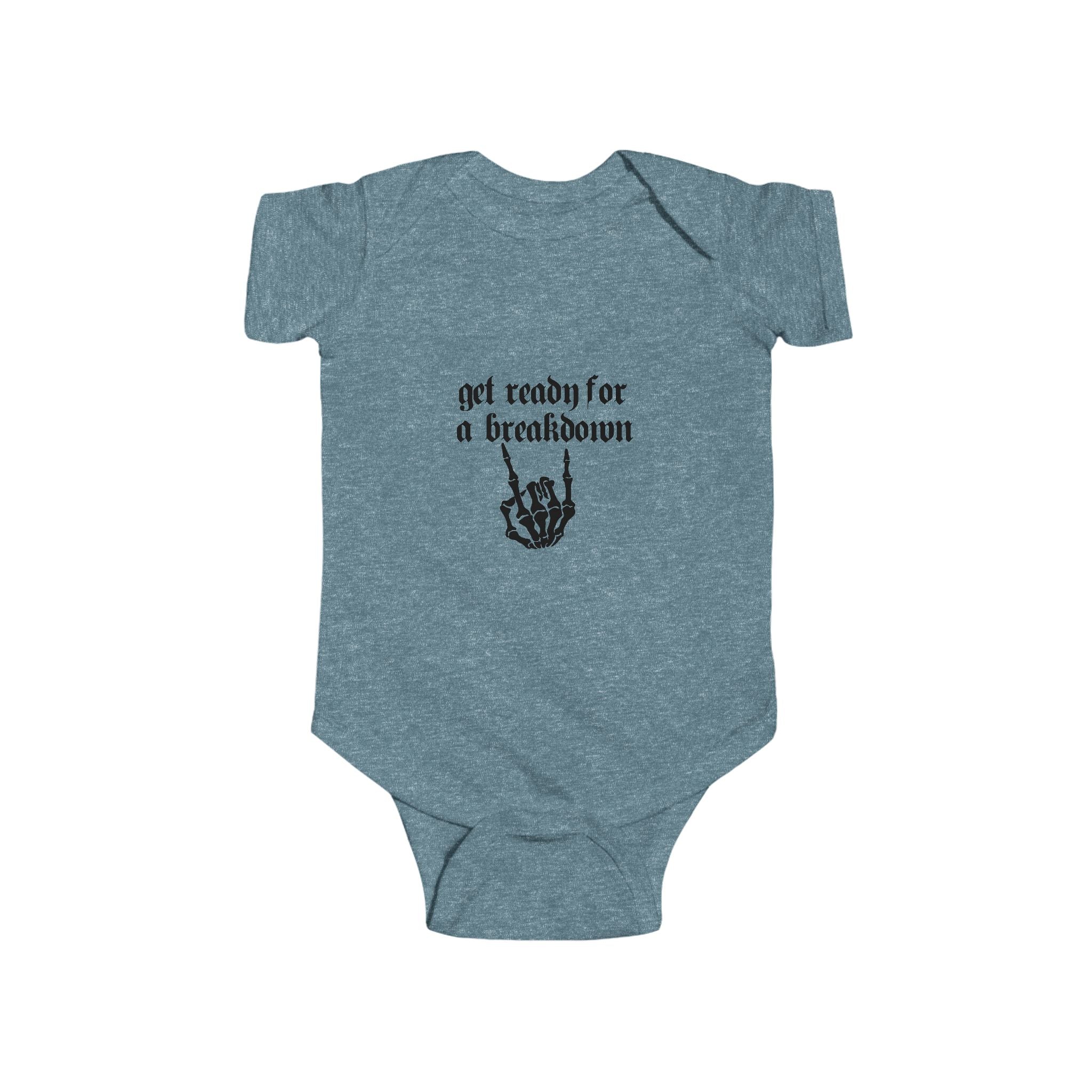 "Get Ready for a Breakdown" - Gothic Skeleton Baby Onesie
