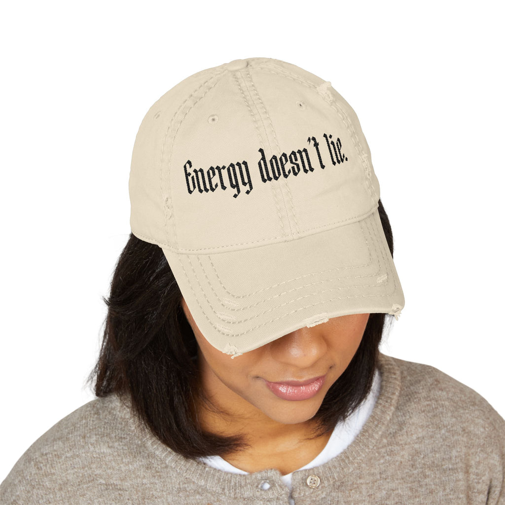 Distressed Embroidered "Energy Doesn’t Lie" Vintage Baseball Cap