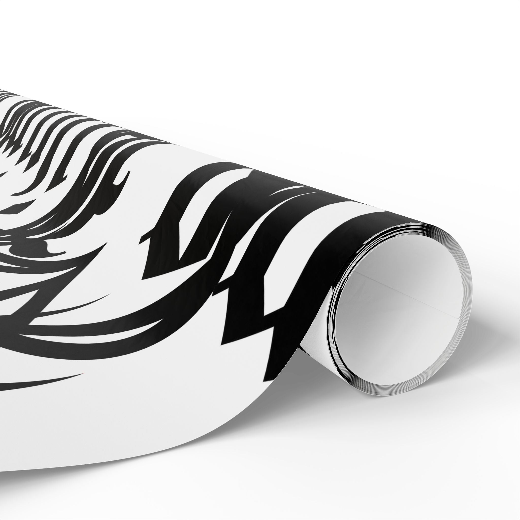 Gothic 'Dead Girl' Pattern Wrapping Paper Roll — Black & White Alternative Gift Wrap