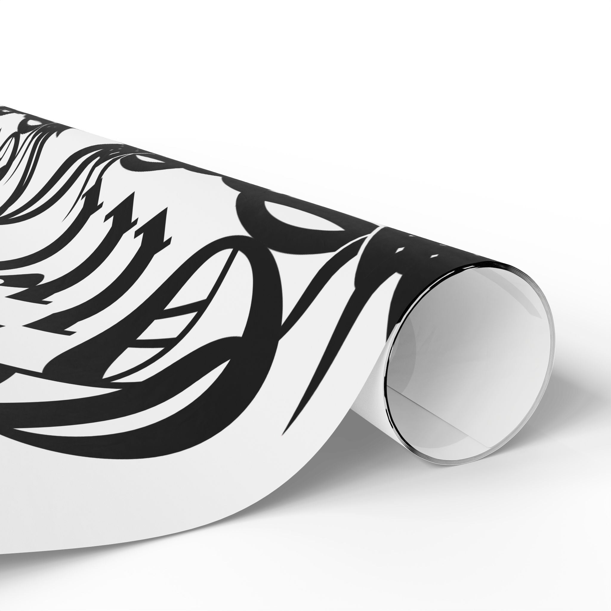 Gothic 'Dead Girl' Pattern Wrapping Paper Roll — Black & White Alternative Gift Wrap