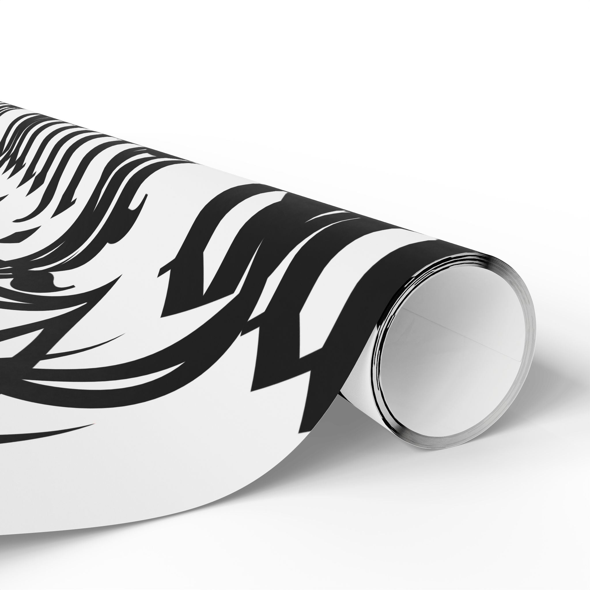 Gothic 'Dead Girl' Pattern Wrapping Paper Roll — Black & White Alternative Gift Wrap